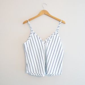 SHEIN Tops - Shein White & Blue V Neck and V Back Strappy Top SHEIN Tops - Shein White & Blue V Neck and V Back Strappy Top